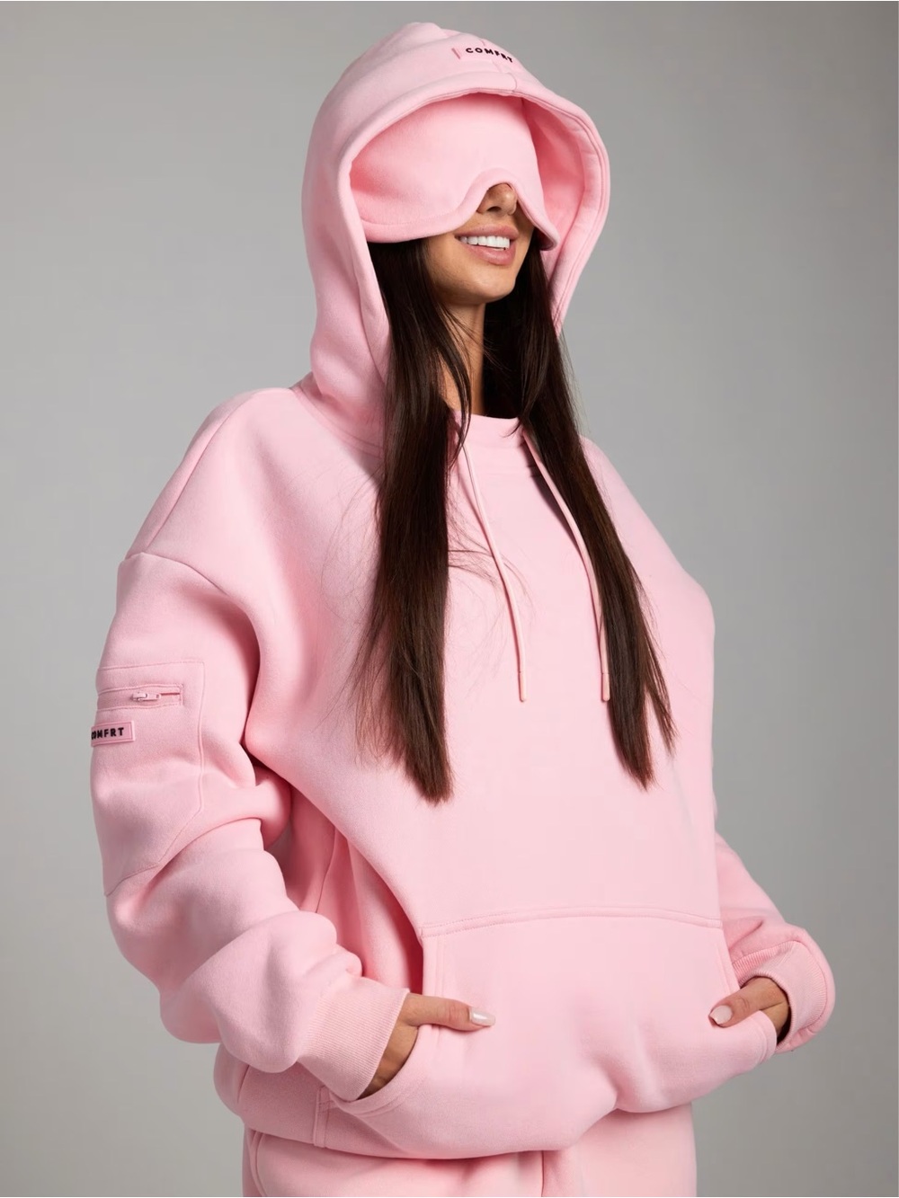 Comfrt DND Airplane Mode Travel Hoodie in Petal